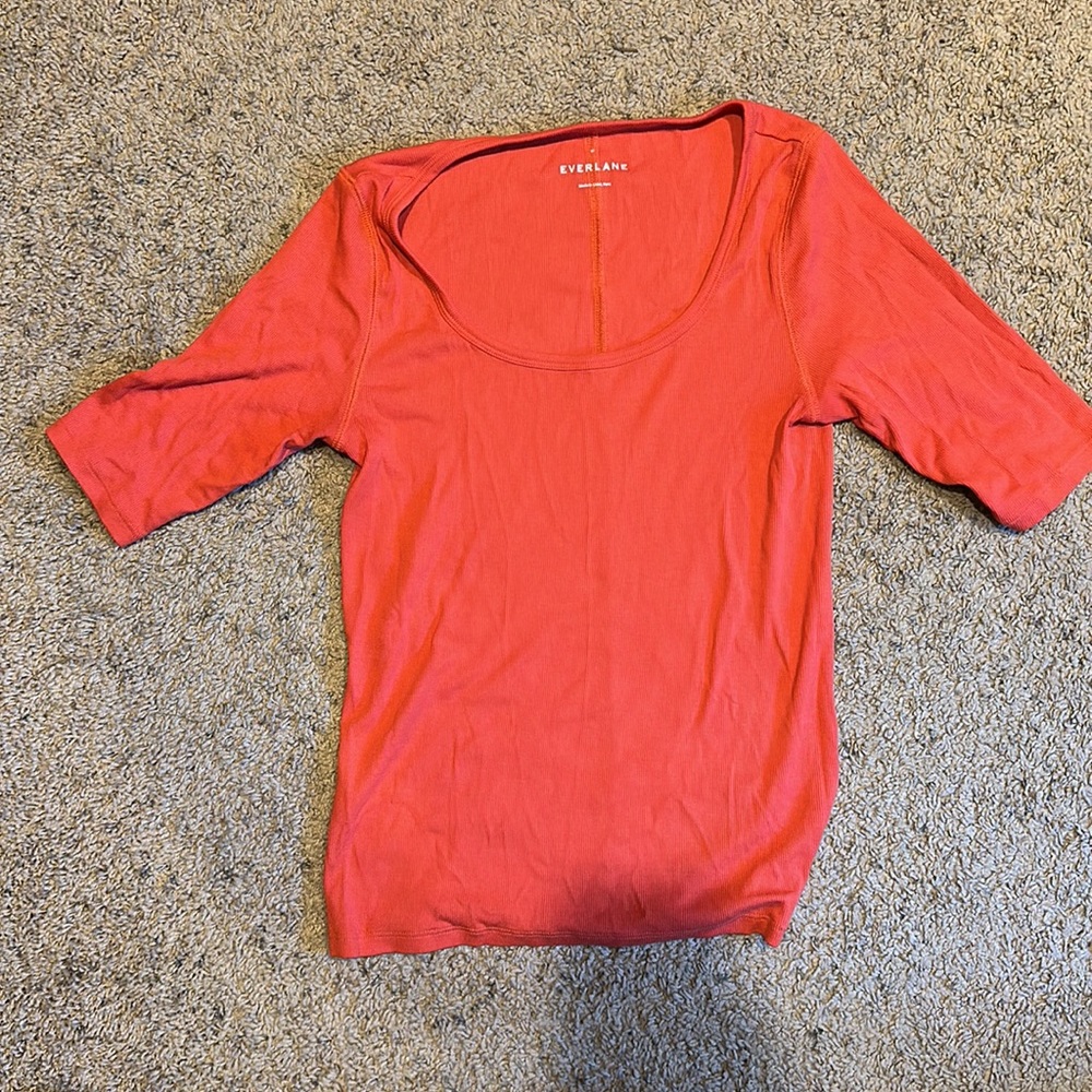 Everlane pima micro rib 3/4 length sleeve